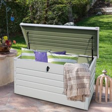 Outdoor Storage Crate Multi Purpose Storage Box Durable Plastic Chest for Garden