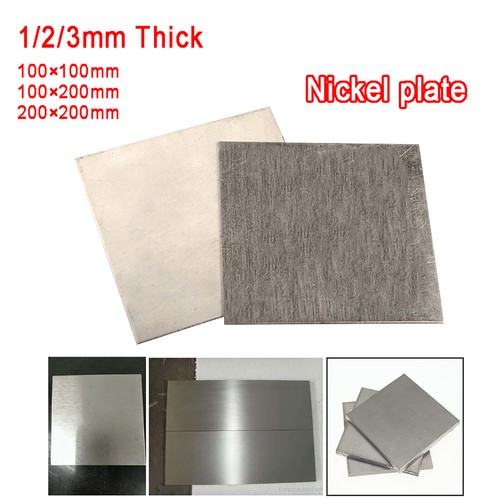 Plaque/tôle De Nickel Pur 99.96% - Épaisseur 1, 2 Ou 3mm, Dimensions 100x100mm Ou 200x200mm