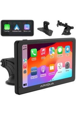 2024 APHQUA Wireless Portable Carplay and Android Auto,Carplay Screen for Car...