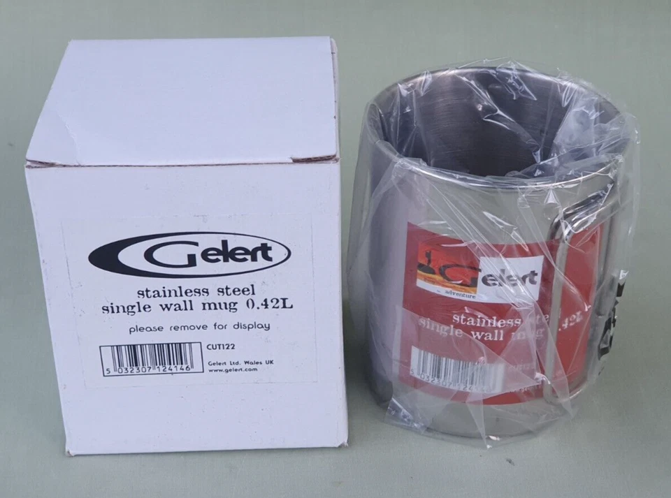 Новый из старых запасов Gelert 0,42 л из нержавеющей стали одинарной стены кемпинг пикник кружка складная ручка - Изображение 2 из 4