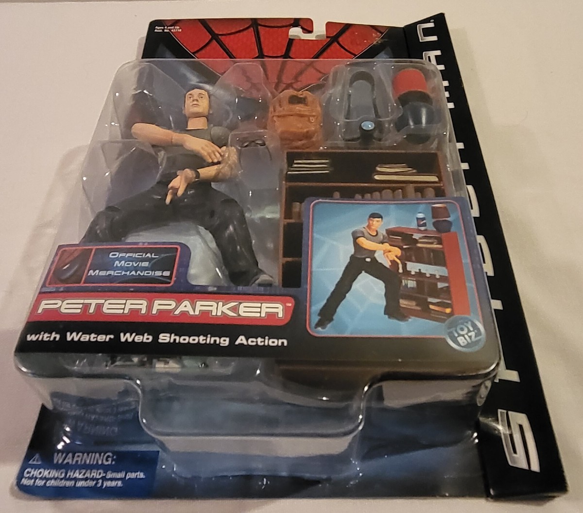 ToyBiz Spider Man Peter Parker Action Figure - Gray for sale