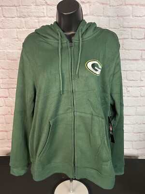 Women's NFL Green Bay Packers Embroidered Zip Up Size