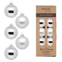 Christbaumkugeln Weihnachtskugeln Glas Ø 6 Cm 20 StüCk Silber