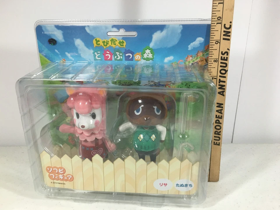 Animal Crossing Sofubi Tom Nook Reese Figura Paquete de 2 Nintendo Raro Foto 4 de 4