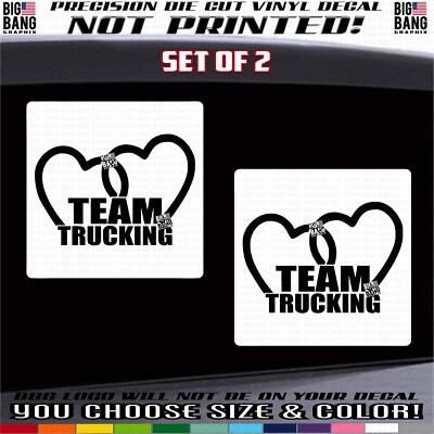 2 Team Trucker Trucking Husband Wife Vinyl Decal Sticker Trucking ICON Semi Rig