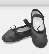 Toddlers 11 BLOCH BLACK LEATHER DANSOFT SLIP ON BALLET SLIPPERS DANCE SHOES