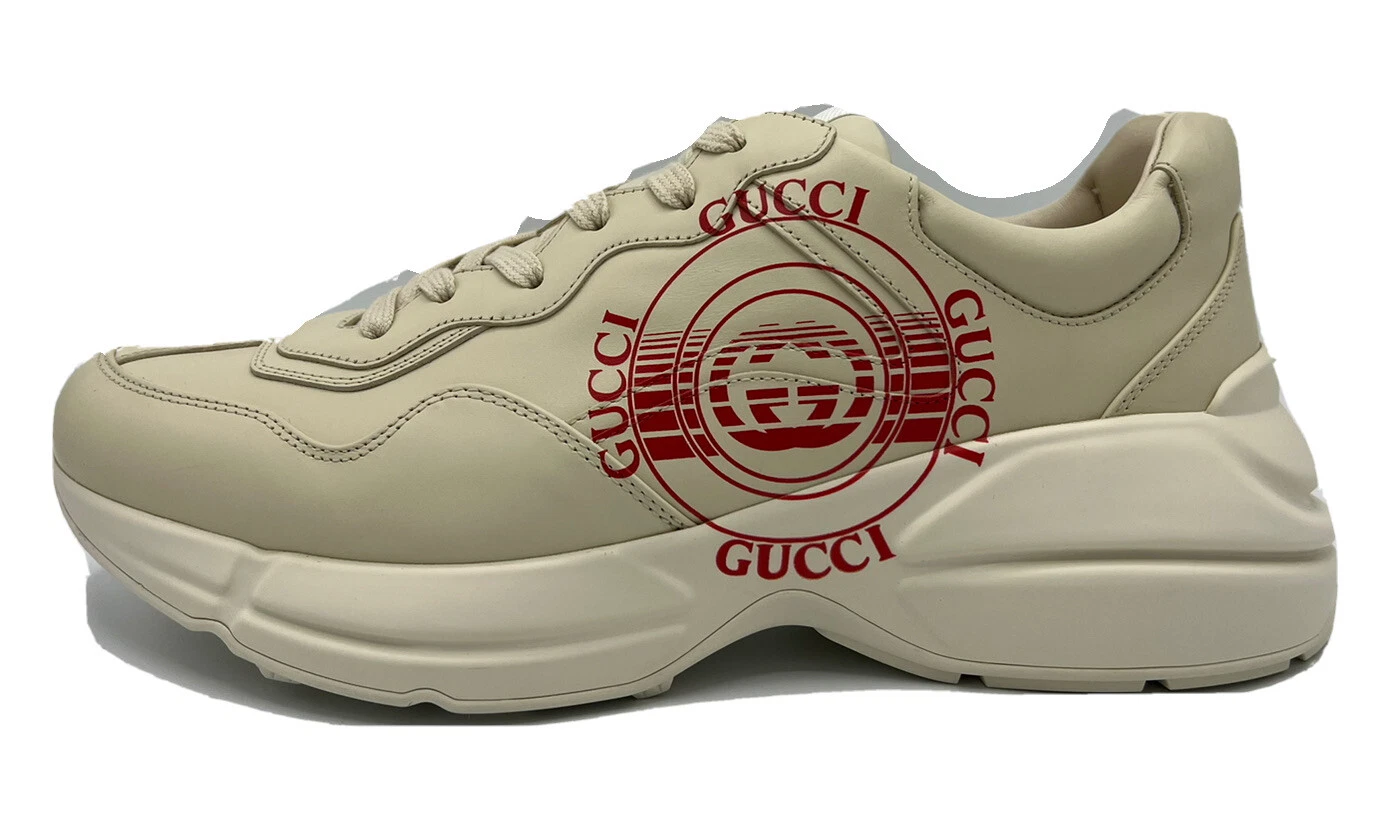 Baskets Gucci en cuir ivoire taille US 12 fabriquées en Italie
