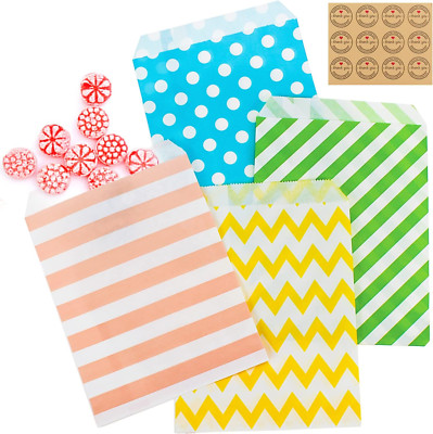 Geschenktüten Papier 100 Bunte Papiertüten Candy Bar Tüten Paper Bags Partytüten