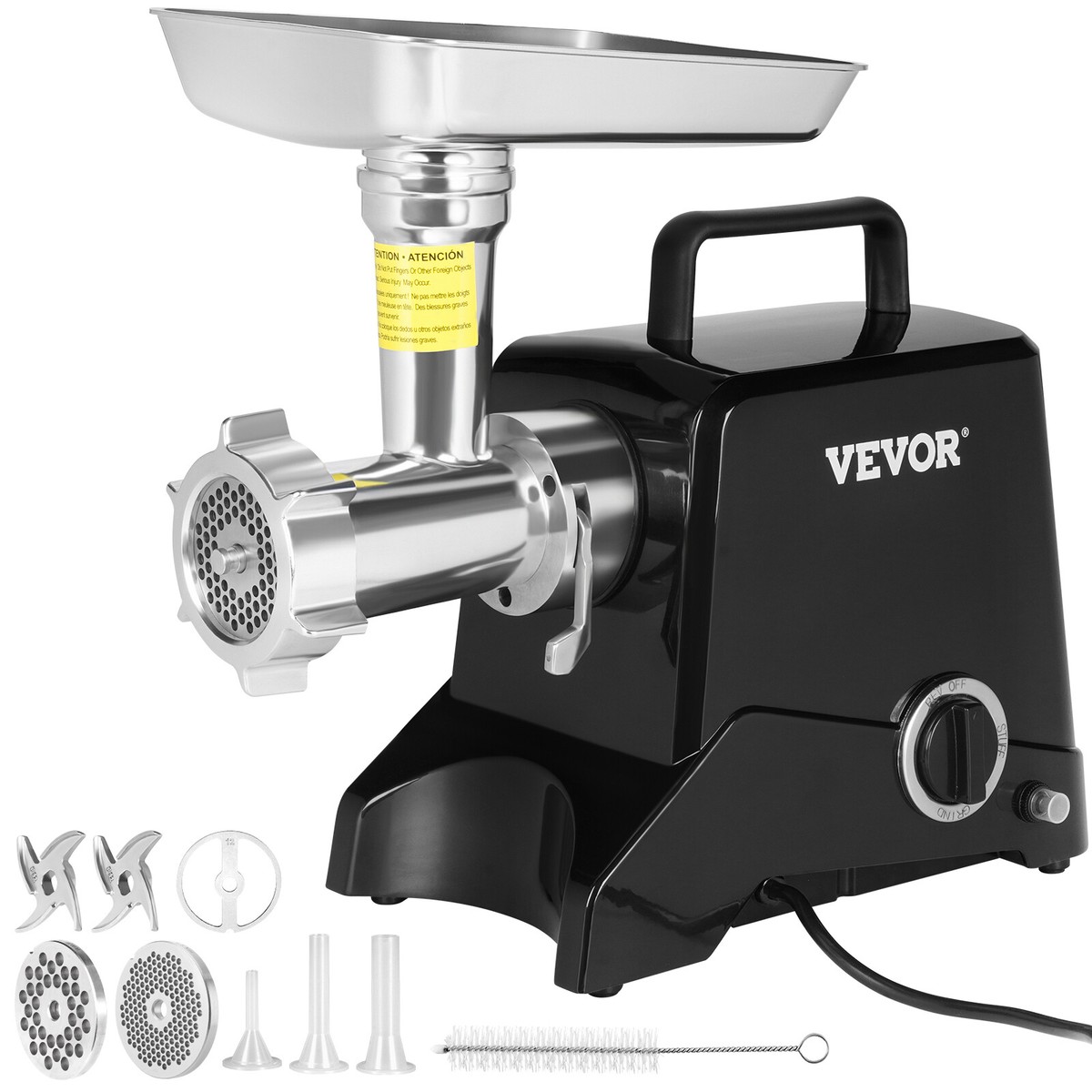 Elektrischer Fleischwolf 2800W, 4-in-1 – Mit Wurstfüller, Kubbe-Kit & Gemüseschneider