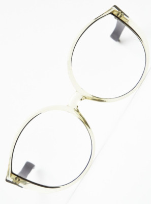 LUXOTTICA 568 Blue Beige Oversized Butterfly Frame Glasses Vintage 80s Women