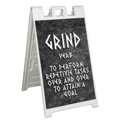 GRIND DEFINITION Signicade 24x36 Aframe Sidewalk Sign Banner Decal MOTIVATION