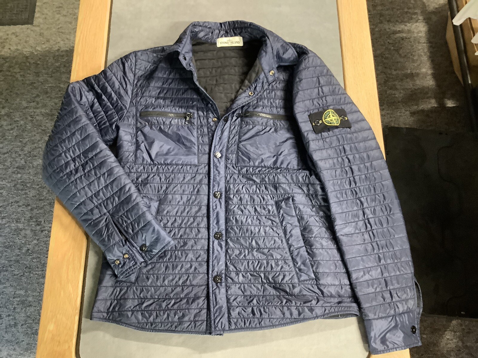 Stone island micro rip stop 7 den quilted lightweight puffer