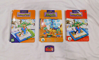 Leap Frog Books Readers 3 Books 1 Cartridge Lot Math Leapad
