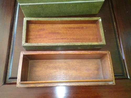 Vintage Authentic R & Y AUGOUSTI Paris Trinket Jewelry Box Stingray Leather - Picture 16 of 22