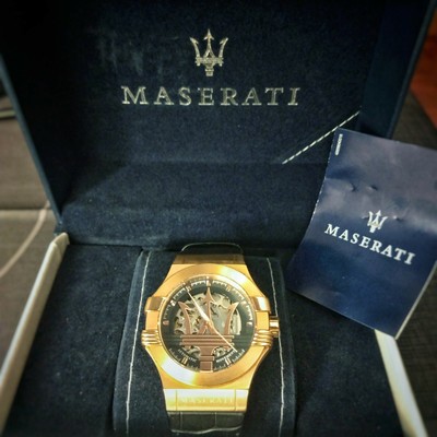Orologio Uomo - Maserati Potenza Automatico - Oro Rosa PVD - Cinturino  Pelle | eBay
