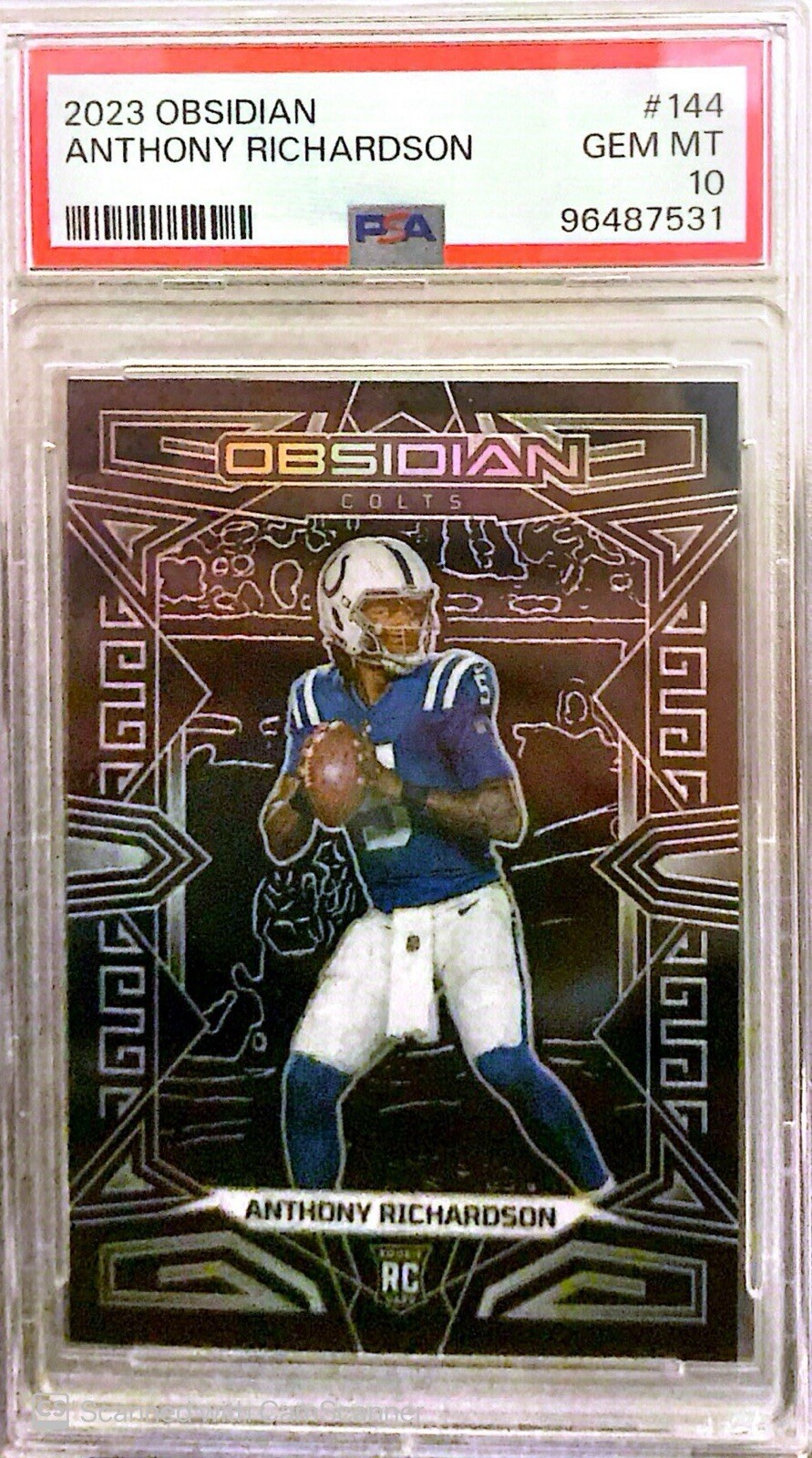 2023 Panini Obsidian- Anthony Richardson #144 Rookie Colts PSA 10