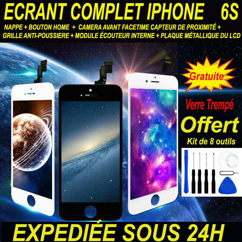 Écran LCD Complet Pour IPhone 6 (4,7") - Kit De Réparation Avec Outils, Couleur Noir