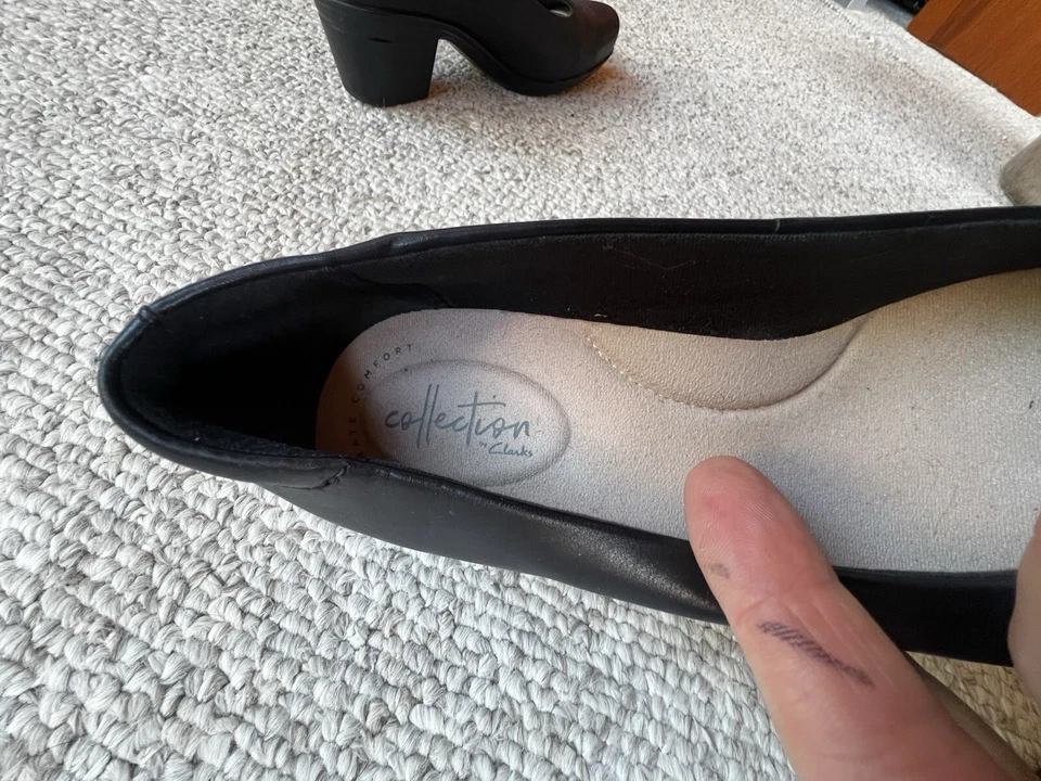 Cole Haan 2” Tacones Bloque Zapatos de Cuero Negro Goma Alma Suave 8.5 M Gran Forma Foto 4 de 4