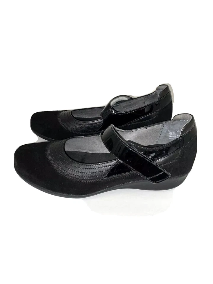 Ortesis Drew para mujer de gamuza negra Mary Jane talla 8 charol Génova Foto 2 de 4