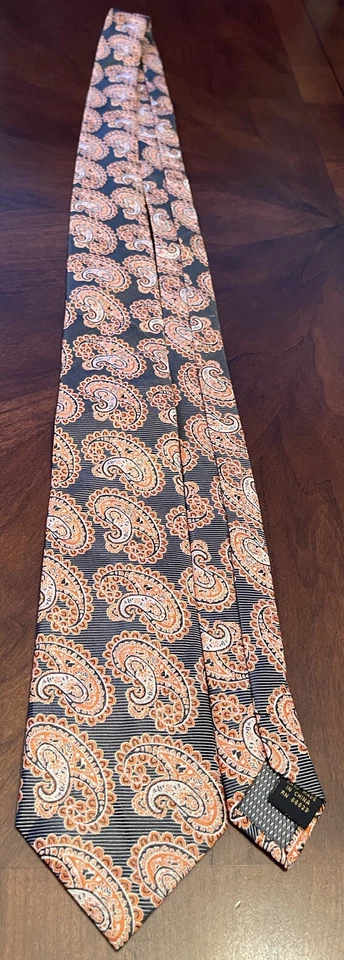 Corbata Alexander Julian Colores Naranja Hecha a Mano Poliéster Hombre Hecha en China Foto 3 de 4