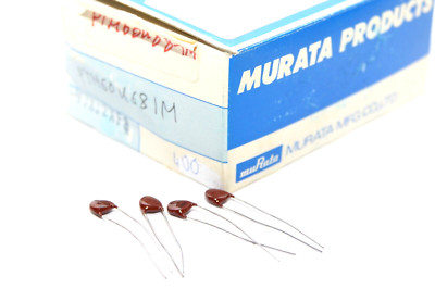4x PTC-Thermistor von Murata Typ PTH60U681M / PTH 60U681 M, 681 Ohm, NOS