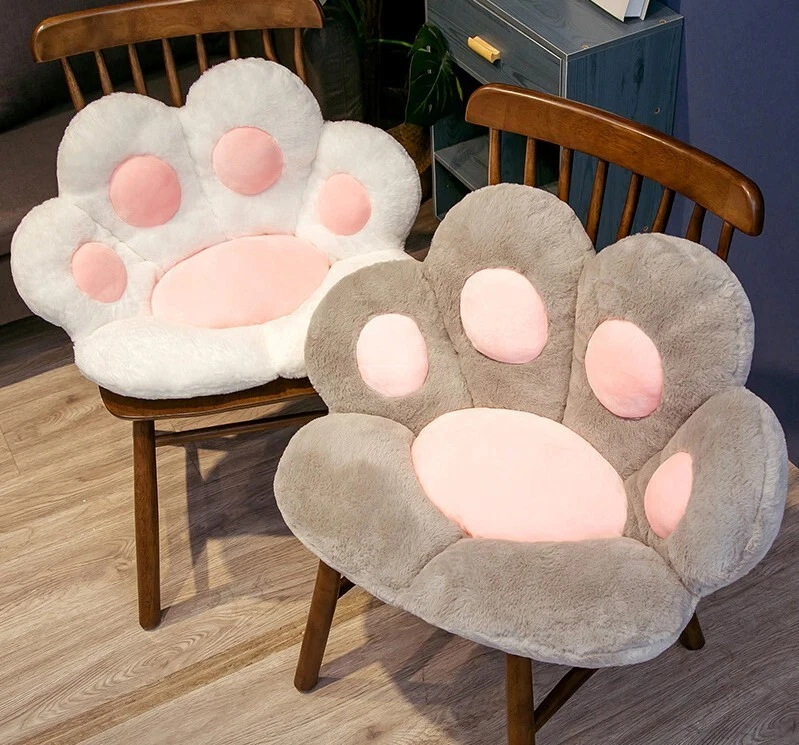 New Quality Cute Cat Paw Back Pillow Plush Chair Cushion Home Sofa Indoor  Floor