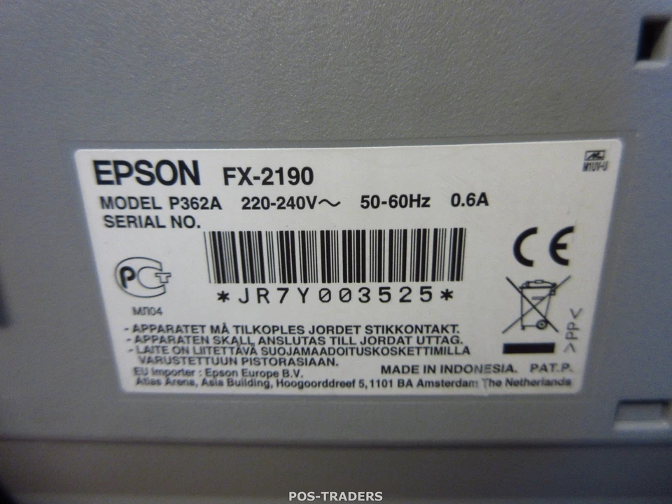 Epson FX-2190 USB A3 A4 Wide Format 9-Pin Impact Printer - VERY LIGHT PRINTS - Bild 4 von 4