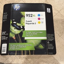 OEM HP 952XL GENUINE Cyan/Magenta/Yellow Ink Cartridges 3 PACK Expired 7-2019