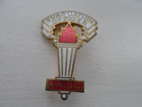 Very Rare WW2 Rural District Council ARDC Evacuation Officer   Enamel Badge
