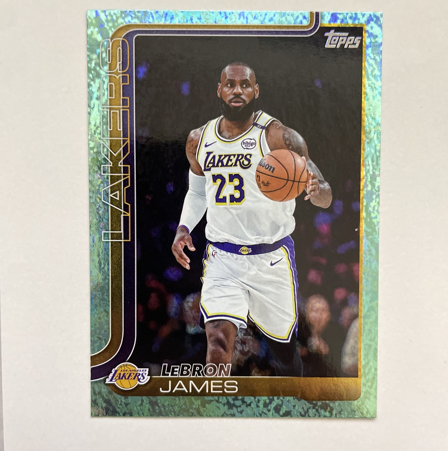 2025 Topps Lebron James Aqua Teal Sparkle Foil SP Flagship Lakers No. 150