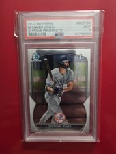 2023 Bowman Chrome Spencer Jones Lunar Glow Refractor 1st Prospect #BCP139 PSA 9