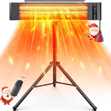 Outdoor Heaters, Electric Infrared Patio Heater with Remote and 12H Timer, IP65 