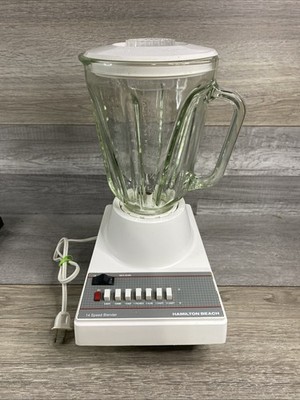 VTG Hamilton Beach 14 Speed Blender Model 565-4 White With Glass 40 oz. Tested