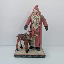 Vtg House of Hatten Santa Reindeer 1988 Christmas Enchanted Forest 11" Fawn Deer