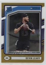 2024 Panini Donruss Rated Rookie Gold Press Proof Die-Cut 23/25 Devin Leary 0e9i