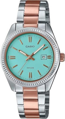 Casio Watch LTP-1302PRG-2AVEF Uhr Damen Analog Datum Edelstahl Silber Mint