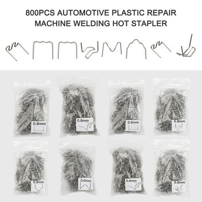 800pcs Standard Pre-Cut Hot Staples for Car Bumper Plastic Welding Repair Kit