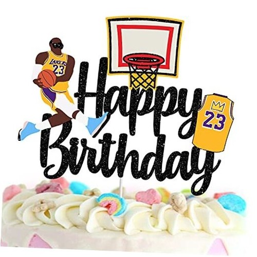 Basketball Cake Topper - Boy girl Happy Birthday Party Basketball Star Themed