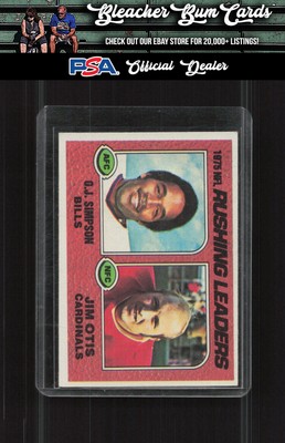 1976 Topps 203 1975 Rushing Leaders (O.J. Simpson / Jim Otis)