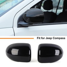 2x Side Rearview Black Door Mirrors Accessories Cover For Jeep Compass 2008-2016 2x Side Rearview Black Door Mirrors Accessories Cover For Jeep Compass 2008-2016