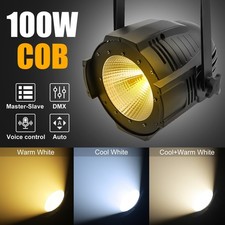 US 100W COB LED Par Light DMX Stage Audience Blinder Lighting Warm Cool White DJ