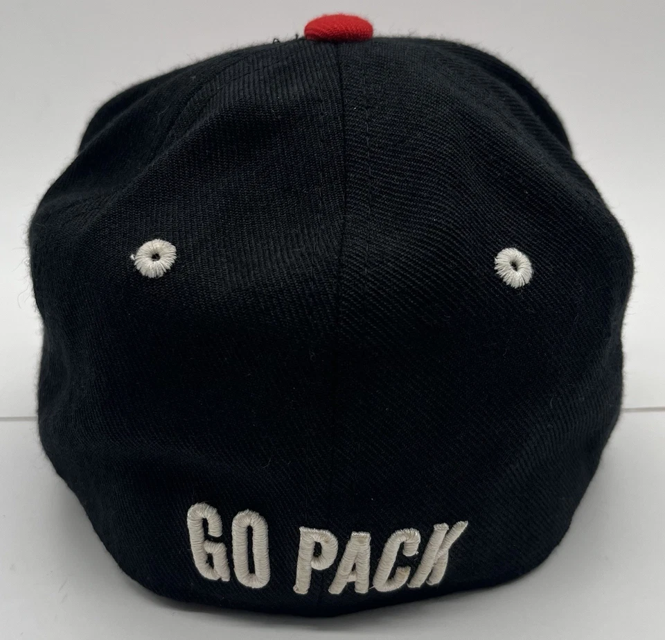 NC State Wolfpack Snapback Hat Cap Fitted 6 7/8 Embroidered Mascot Red Black - Image 4 of 4