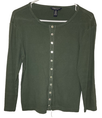 AMERICAN EAGLE OUTFITTERS OLIVE GREEN KNIT TOP SWEATER 100% COTTON SIZE MED  NEW