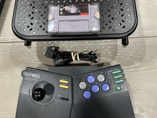 SNES Street Fighter Alpha 2 NTSC-U/C 1996 with Capcom Fight Stick.