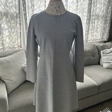 Tory Burch Corinne New Ivory/Midnight Navy Gemini Dress Women’s Size XL
