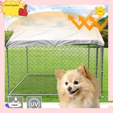 6.5x6.5ft Metal Outdoor Heavy Duty Dog Kennel Steel Pet Dog Kennel Cage w/ Cover