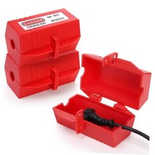 3 Pack Plug Lock for Lockout Tagout, 4.4"x2.2" Power Cord Lockout, Medium