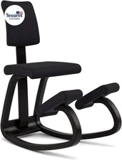 Variable plus Ergonomic Kneeling Chair with Backrest Black/Black| Active Sitting