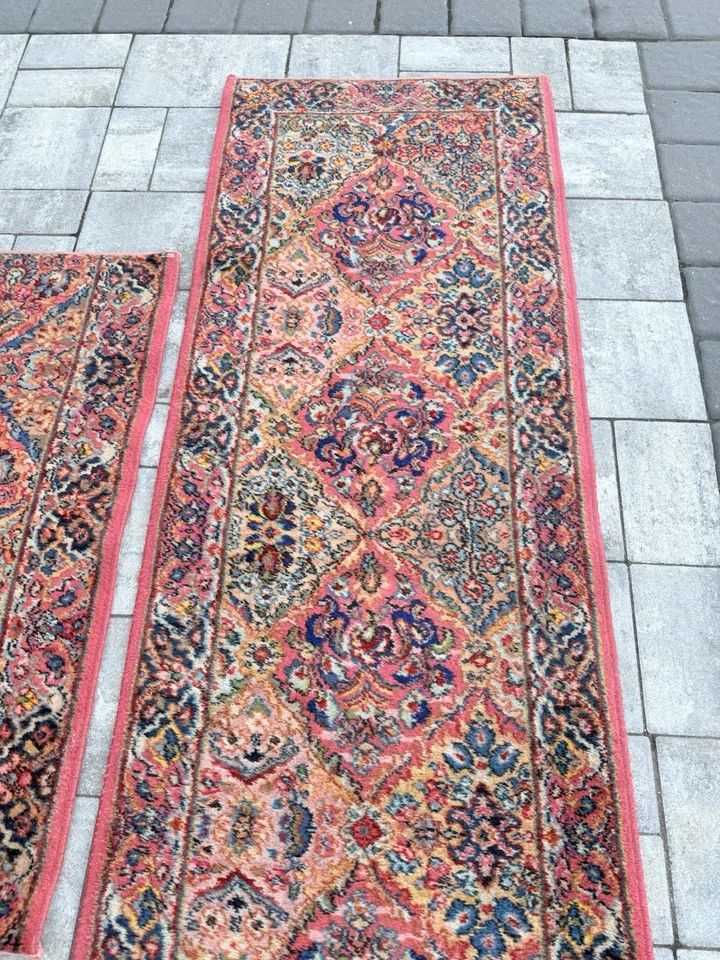 Corredor Karastan 717 vintage con felpudo a juego 100 % lana Foto 3 de 4