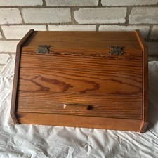 Vintage großer Holz Brotkasten Aufbewahrungsbehälter Loft Top Kiefernholz Handarbeit. 